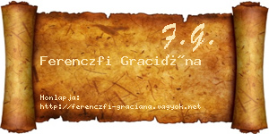 Ferenczfi Graciána névjegykártya